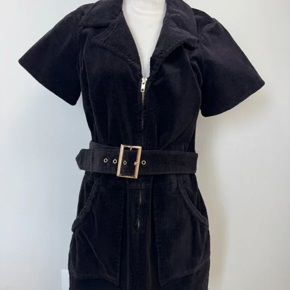 Show Me Your MuMu XL corduroy zip mini dress with belt - Picture 3 of 3